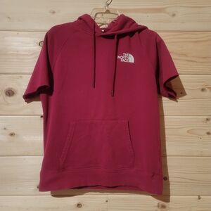 The North Face Women's Pink Hoodie Short Sleeve Sweater Size M 22x25